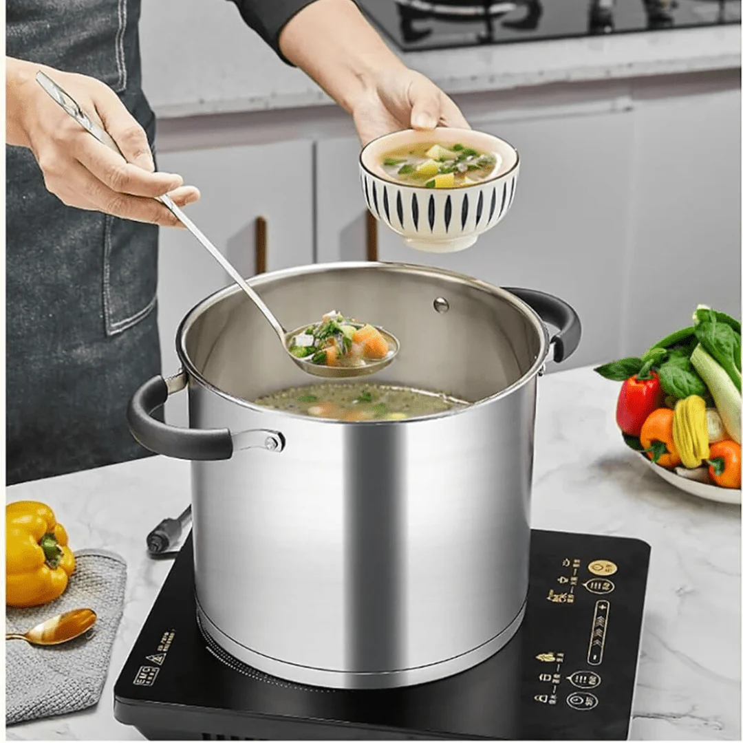 Stainless Steel Deep Cooking Pot with Lid (7.5L) - Image 5