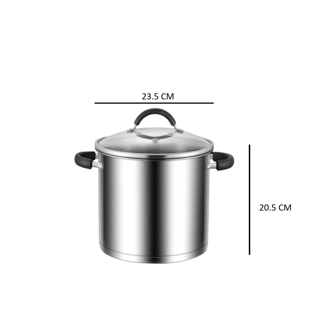 Stainless Steel Deep Cooking Pot with Lid (7.5L) - Image 9
