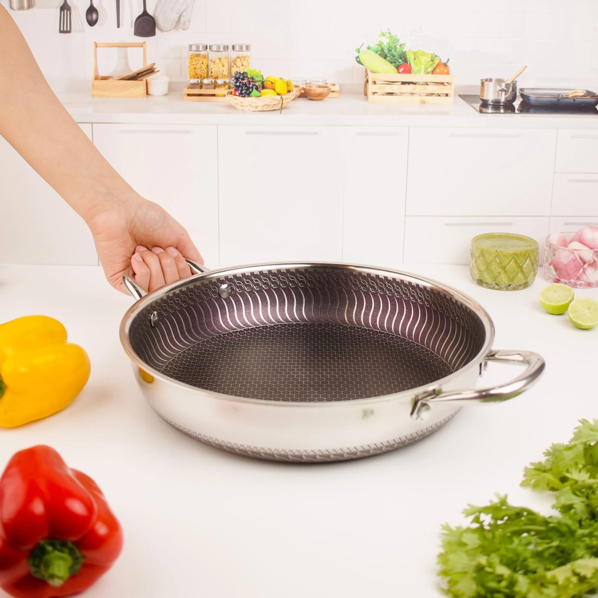 Multi-Purpose Stainless Steel Honeycomb Cooking Pot(28cm) - Image 2