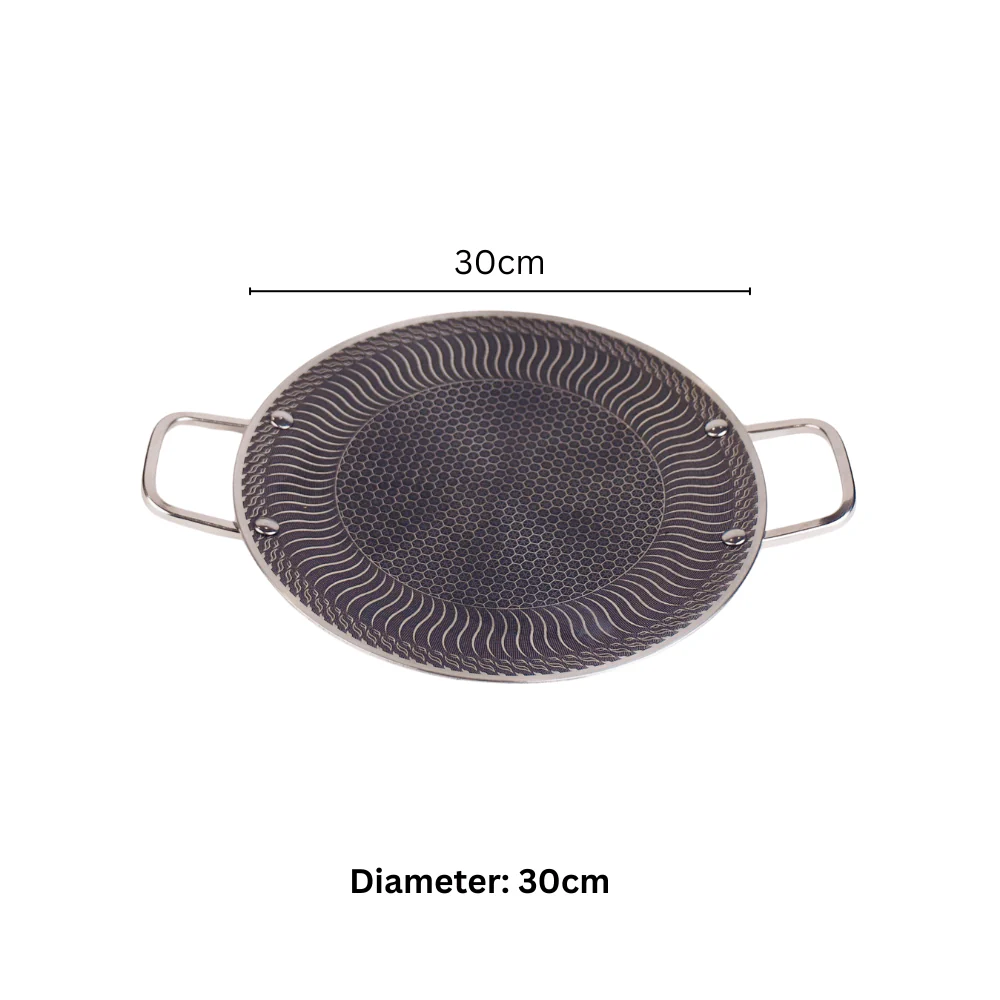 Stainless Steel Honeycomb Multi-Purpose Pan & Tray with Handle (30cm) - Image 6