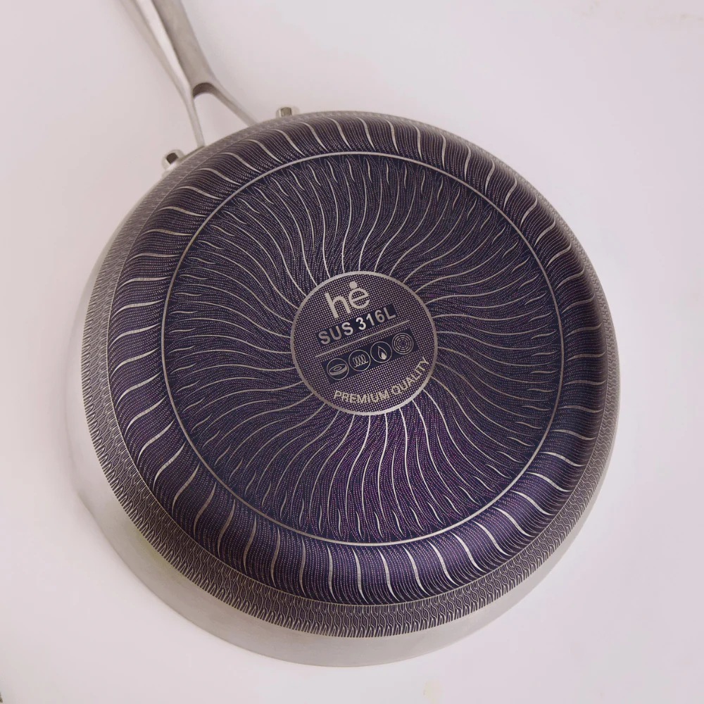 Stainless Steel Honeycomb Non-Stick Frying Pan With Lid(24cm) - Image 6
