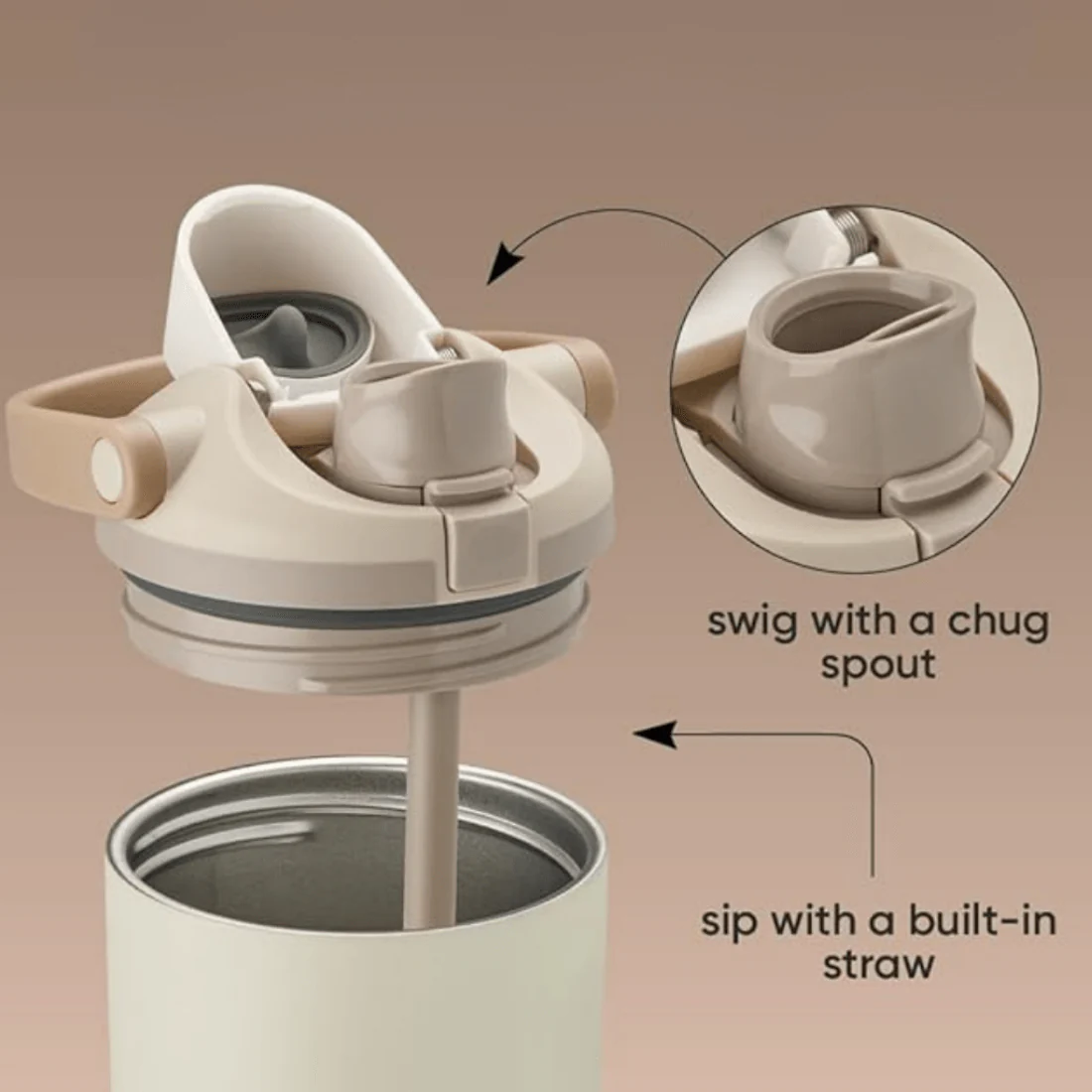 Stainless Steel Insulated Bottle with Secure Lock Lid and Straw(1200ml) - Image 8