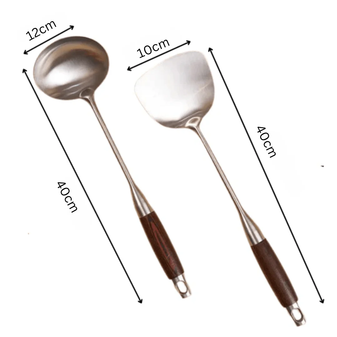 Stainless Steel Kitchen Frying Spoon (2 Piece Set) - Image 5