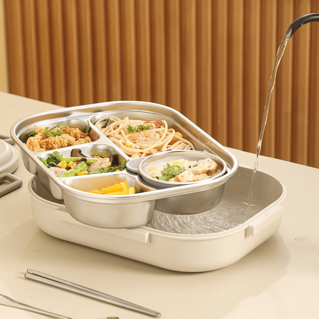 Stainless Steel Leakproof and Microwave-Safe Insulated Lunch Box(2000ml)