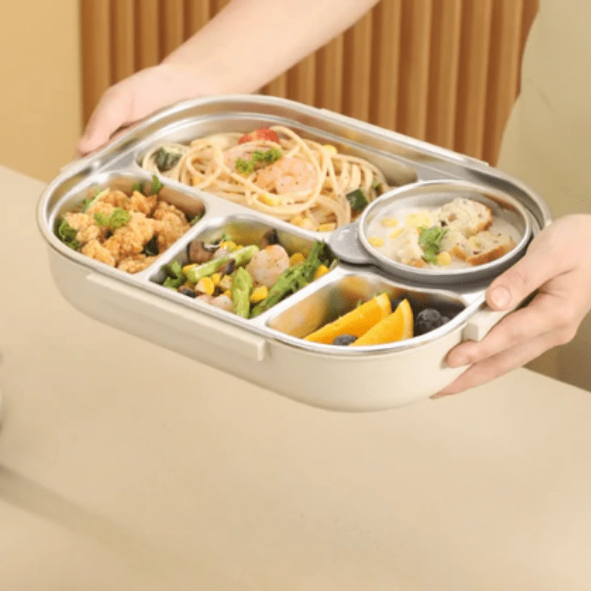 Stainless Steel Leakproof and Microwave-Safe Insulated Lunch Box(2000ml) - Image 5