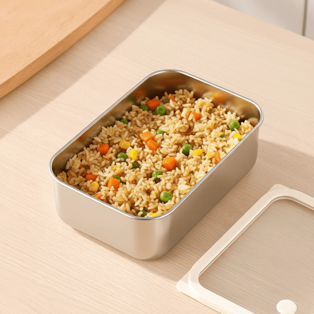 Stainless Steel Multi-Use Storage Box with Lid (0.7L) - Image 2