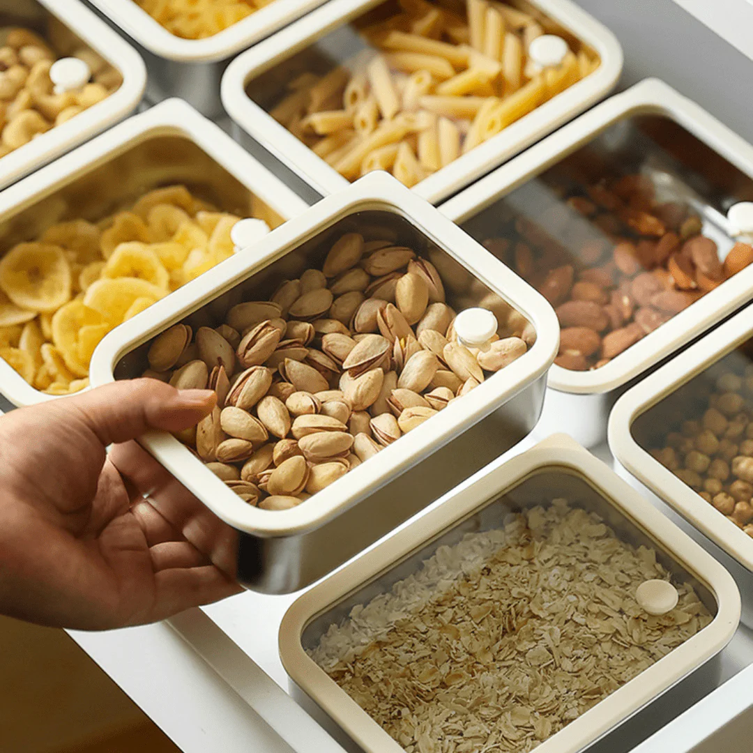 Stainless Steel Multi-Use Storage Box with Lid (0.7L) - Image 4