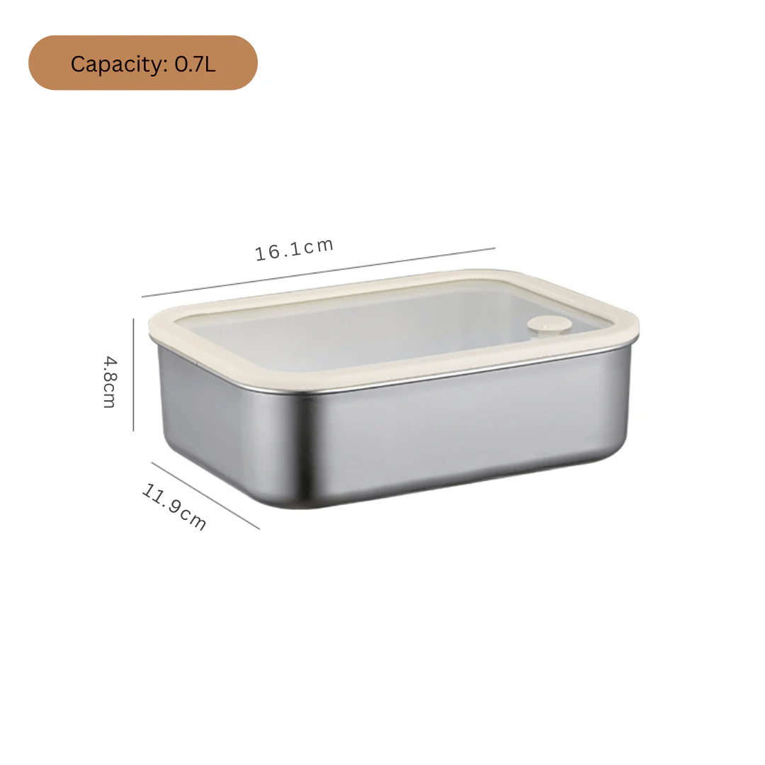 Stainless Steel Multi-Use Storage Box with Lid (0.7L) - Image 5