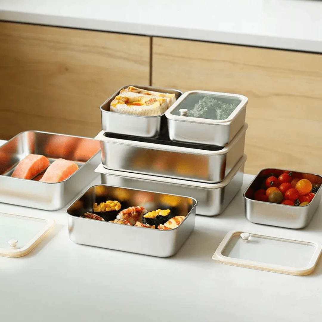 Stainless Steel Multi-Use Storage Box with Lid - Image 8