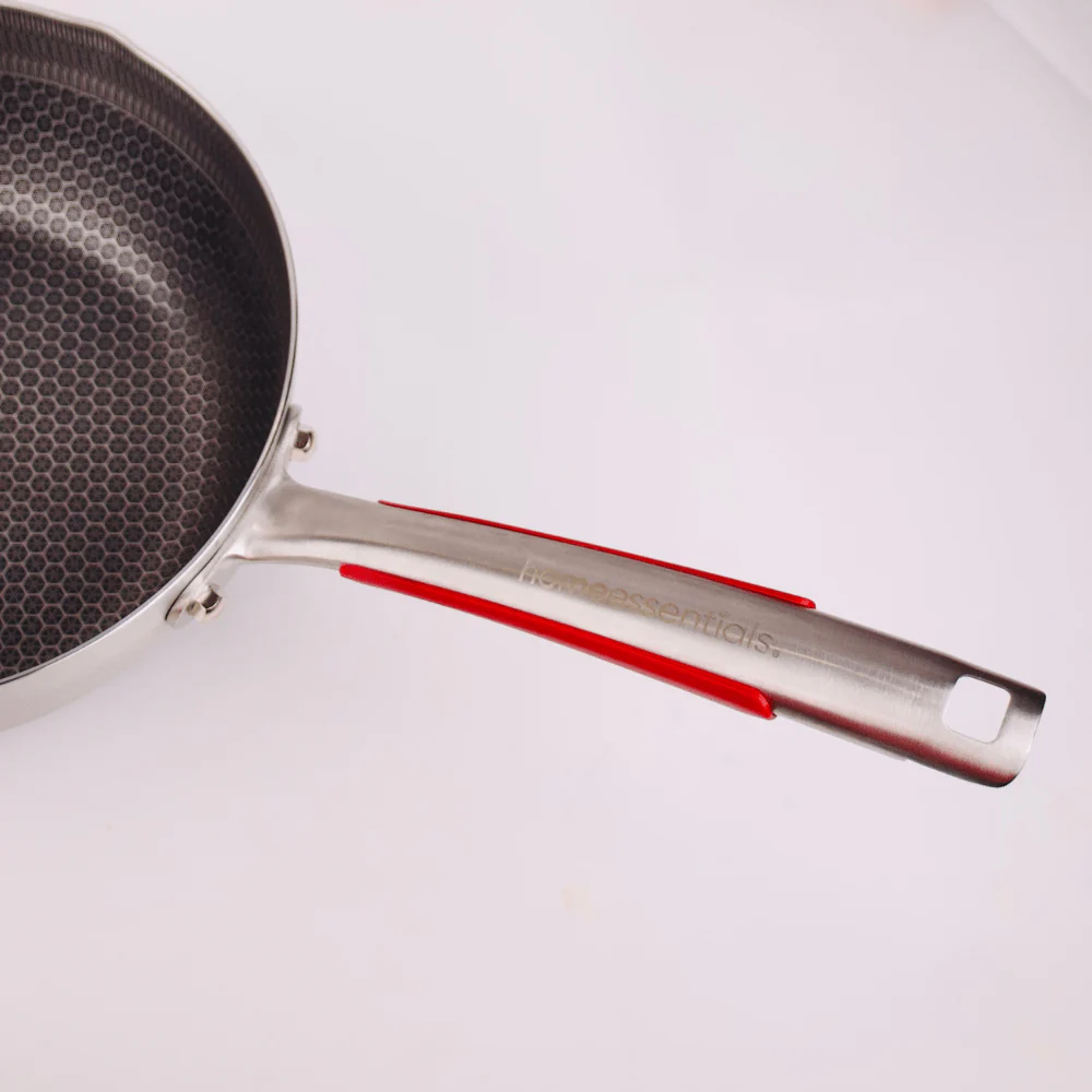 Stainless Steel Multifunctional Honeycomb Deep Frying Pan with Lid(24cm) - Image 5