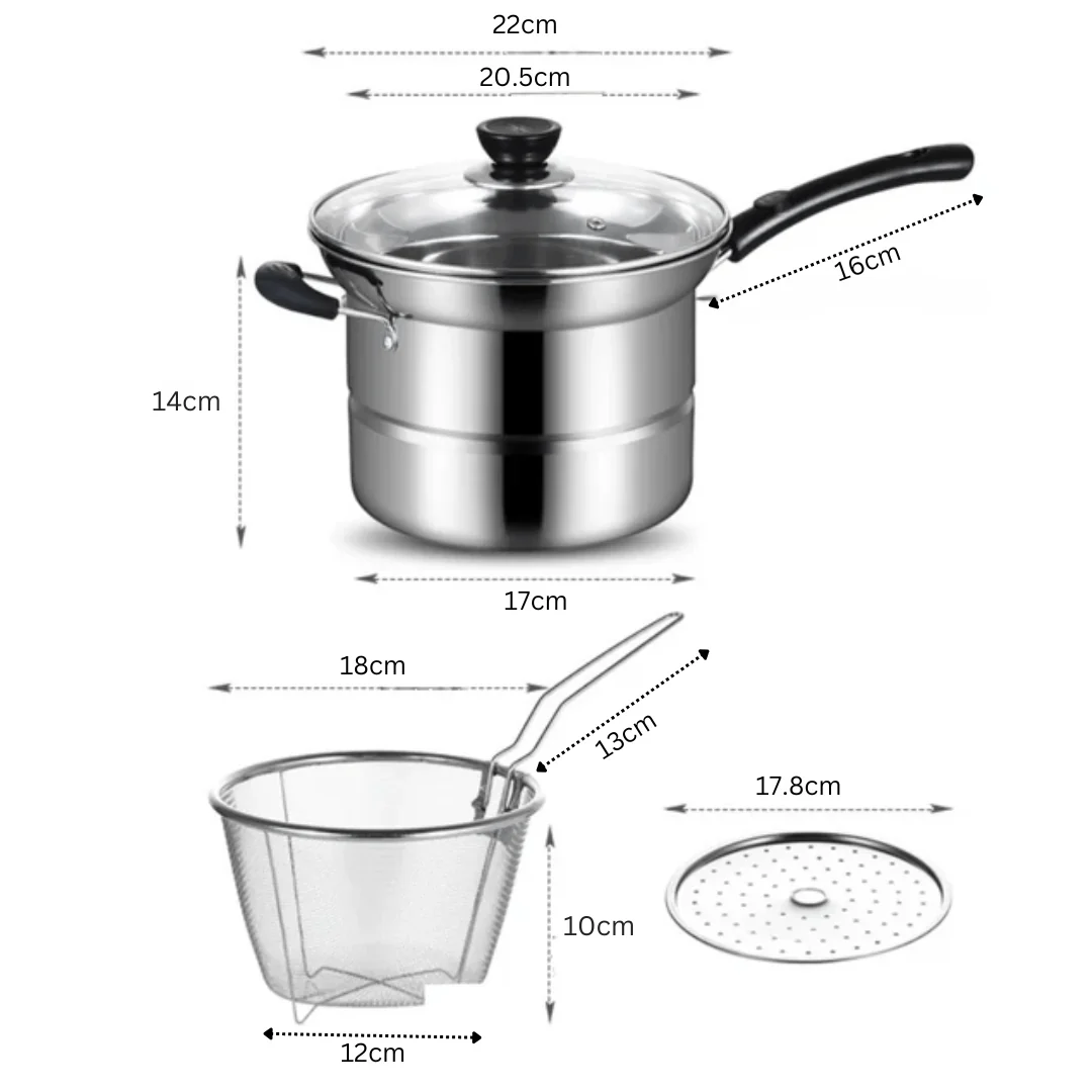 Stainless Steel Multifunctional Noodle Pot - Image 8
