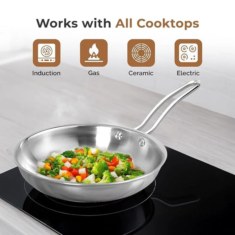 Stainless Steel Non-Stick Tri-Ply Frying Pan(24cm) - Image 4
