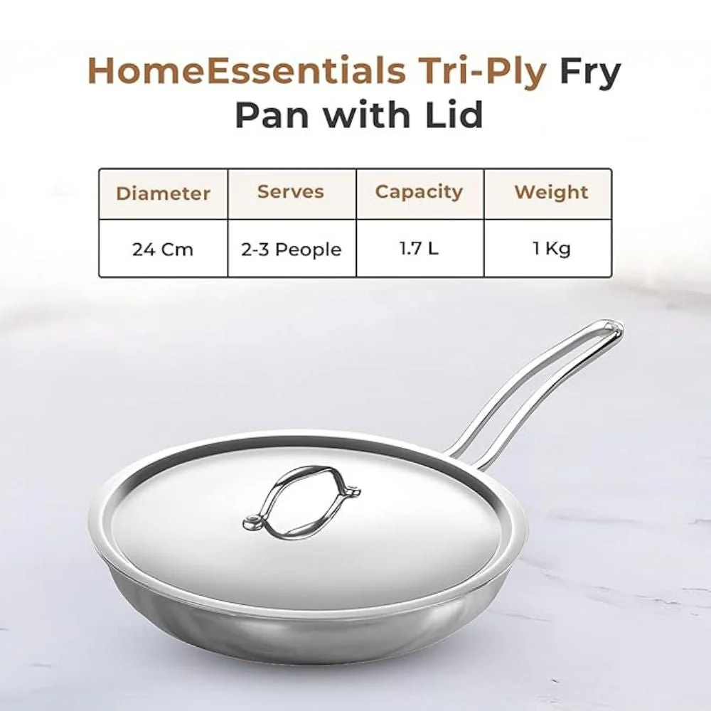 Stainless Steel Non-Stick Tri-Ply Frying Pan(24cm) - Image 7