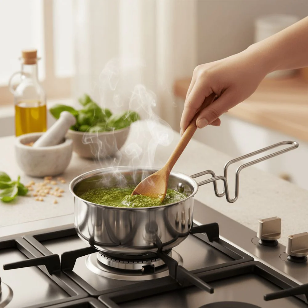 Stainless Steel Spice Tempering Pan with Handle – 12cm - Image 4
