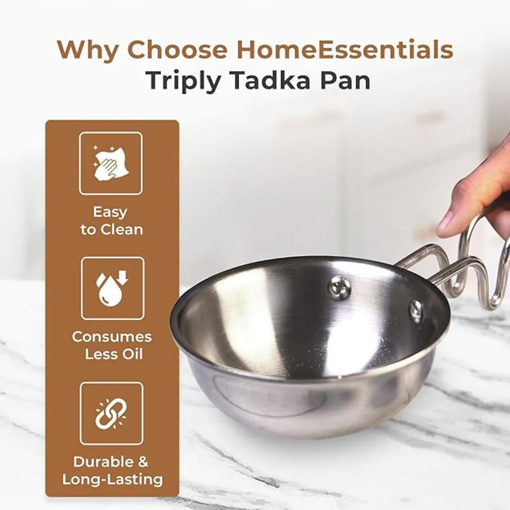 Stainless Steel Spice Tempering Pan with Handle – 12cm - Image 5