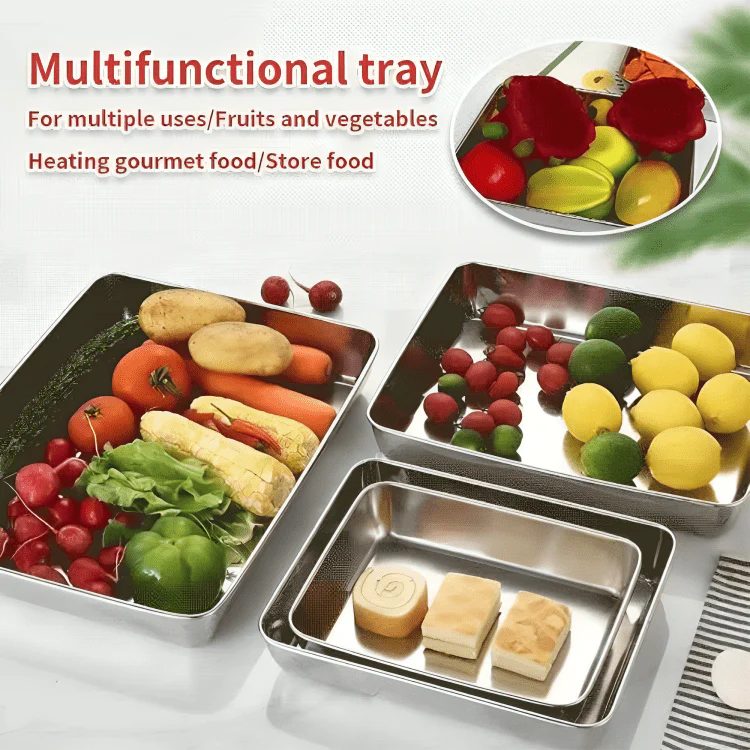 Stainless Steel Square Food Preparation Plate - Image 5