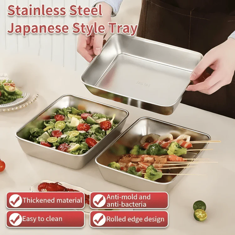 Stainless Steel Square Food Preparation Plate - Image 6
