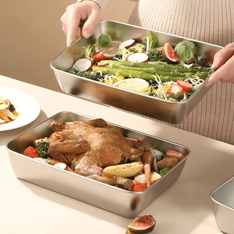 Stainless Steel Square Food Preparation Plate - Image 8