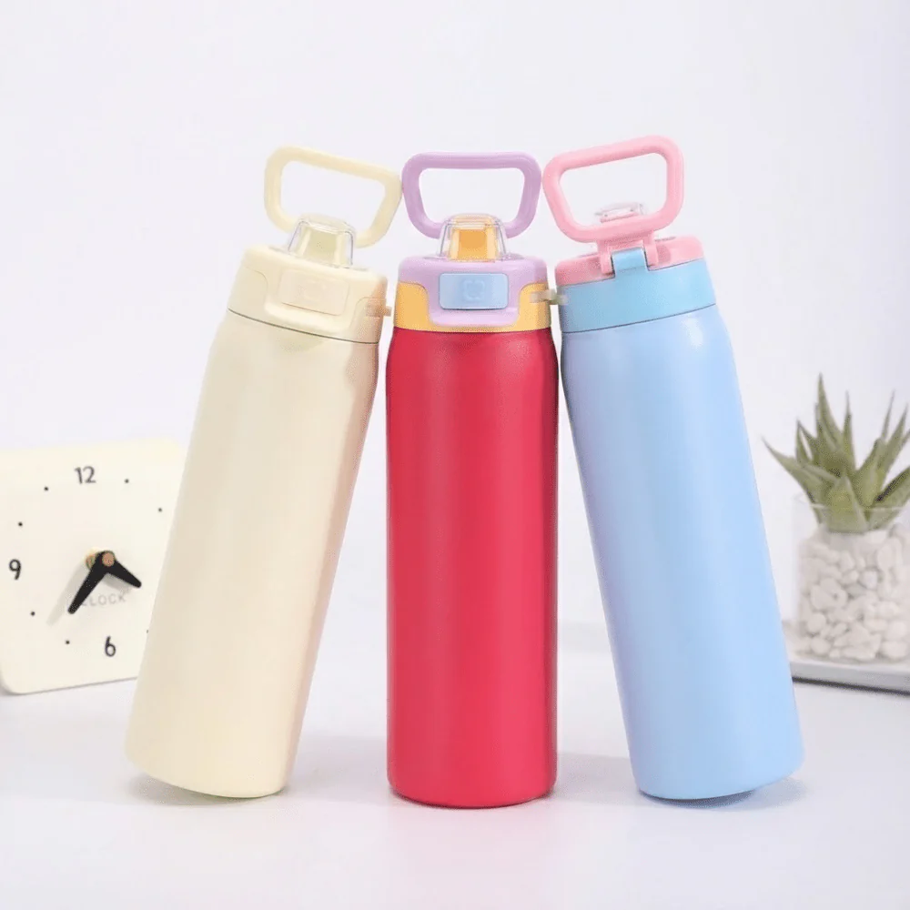 Stainless Steel Thermos Water Bottle with Leakproof Quick Fill Lid (950ML) - Image 5