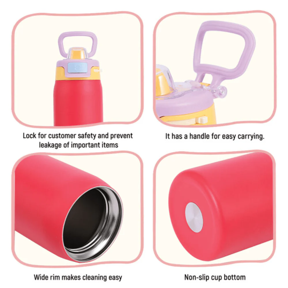 Stainless Steel Thermos Water Bottle with Leakproof Quick Fill Lid (950ML) - Image 7