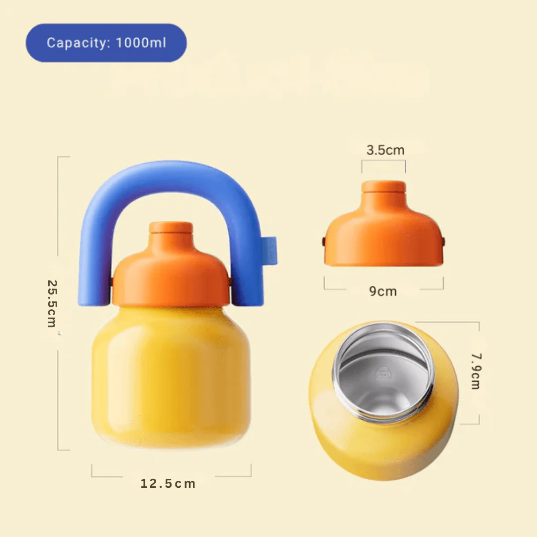 Stainless Steel Vacuum Insulated Water Thermos with Straw(1000ml) - Image 8