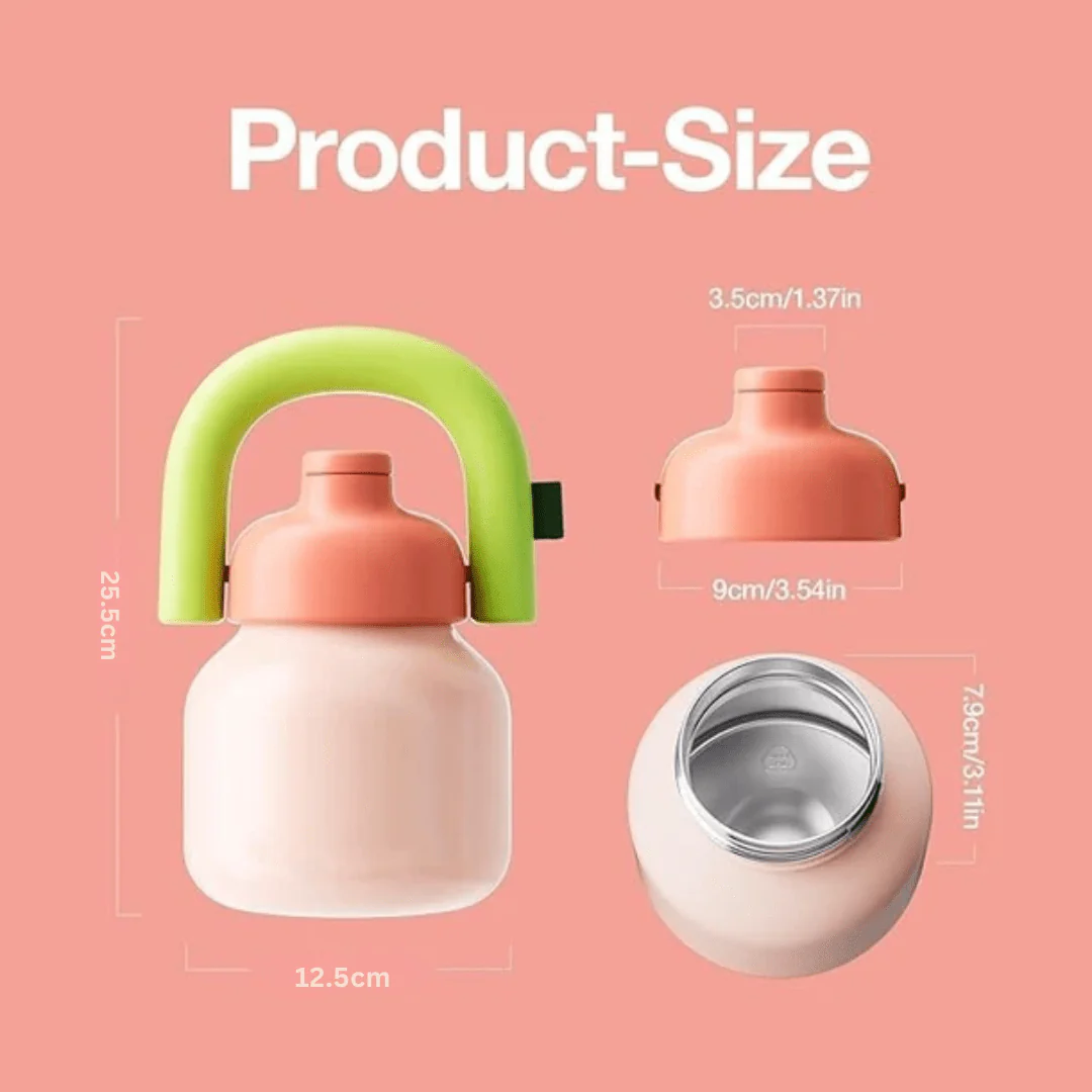 Stainless Steel Vacuum Insulated Water Thermos with Straw(1000ml) - Image 9