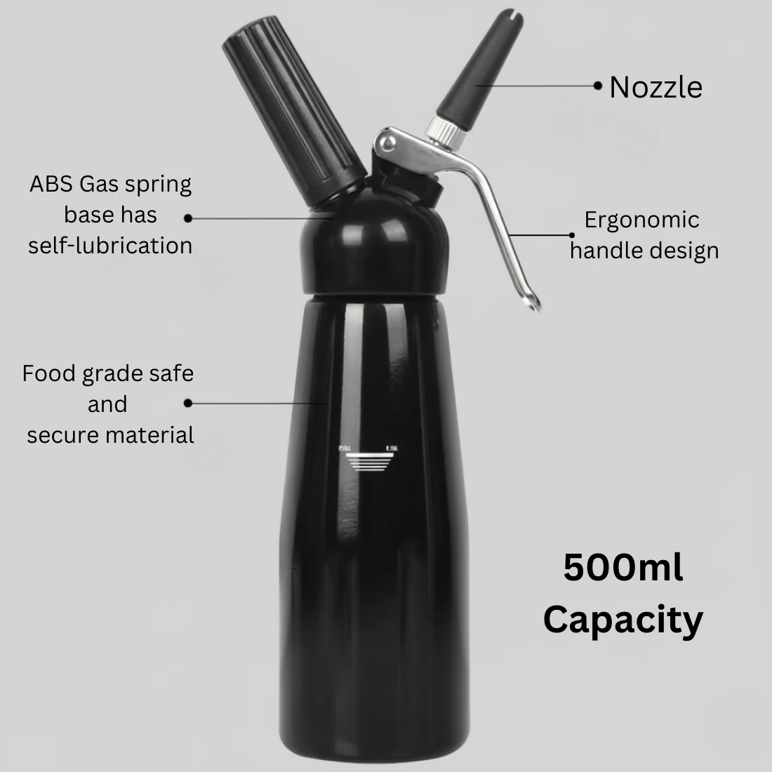 Aluminium Whipped Cream Dispenser(500ml) - Image 4