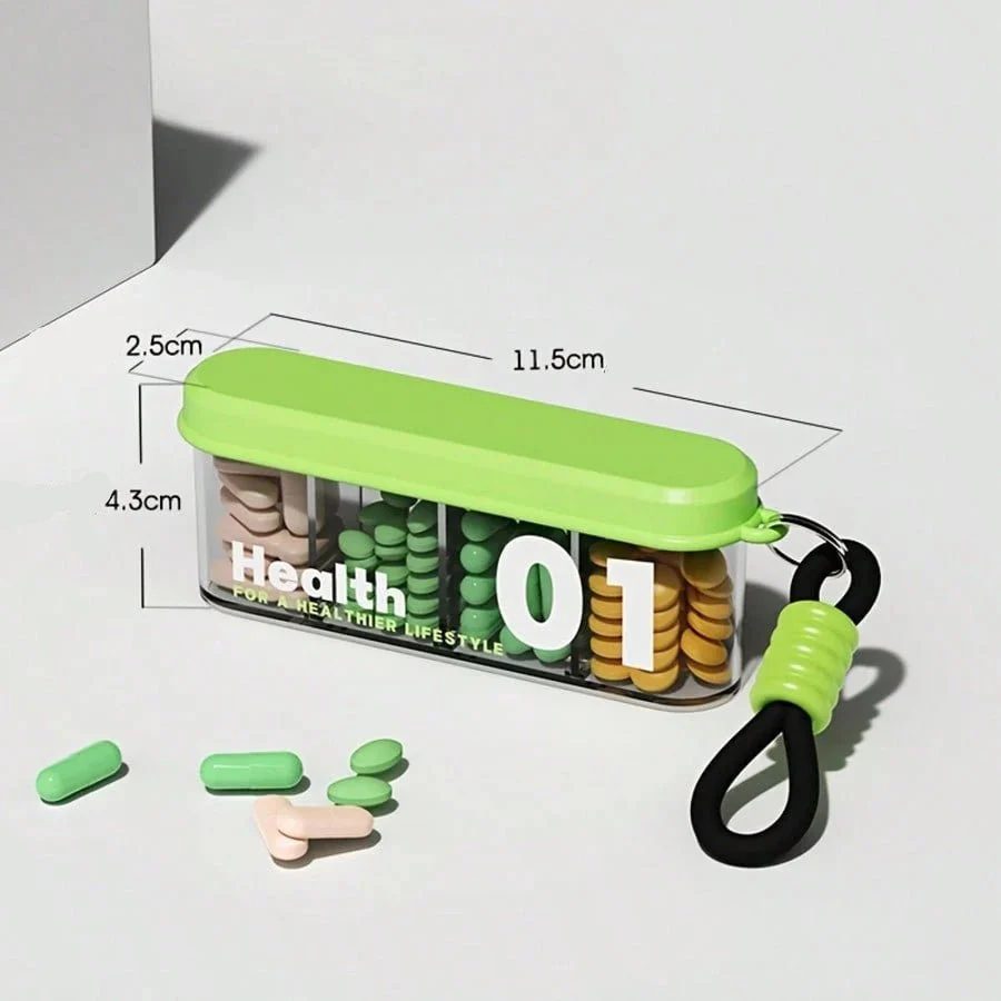Stylish Portable Pill Box with 4 Compartments(Pack of 1) - Image 8