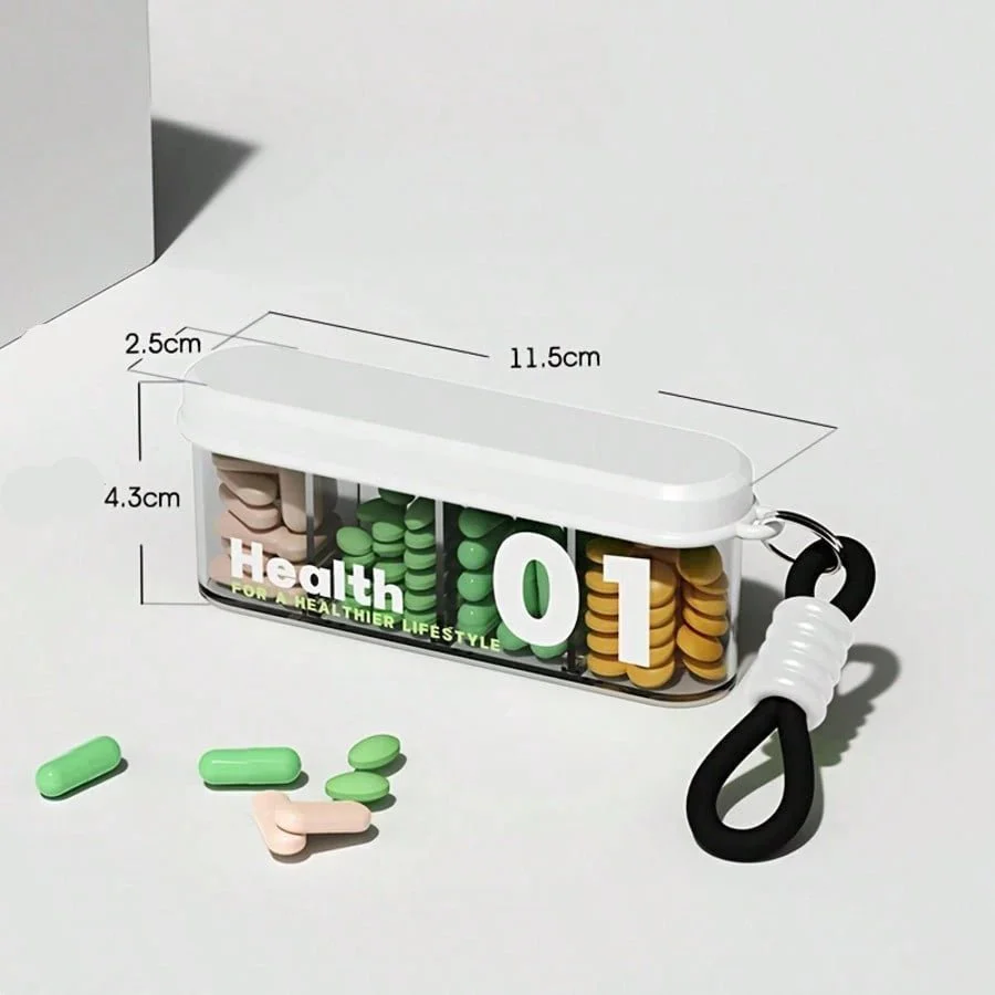 Stylish Portable Pill Box with 4 Compartments(Pack of 1) - Image 9