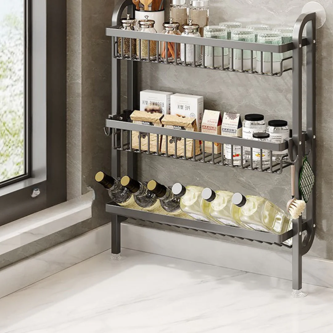 Suction Cup Wall-Mounted Spice Rack Organizer - Image 2