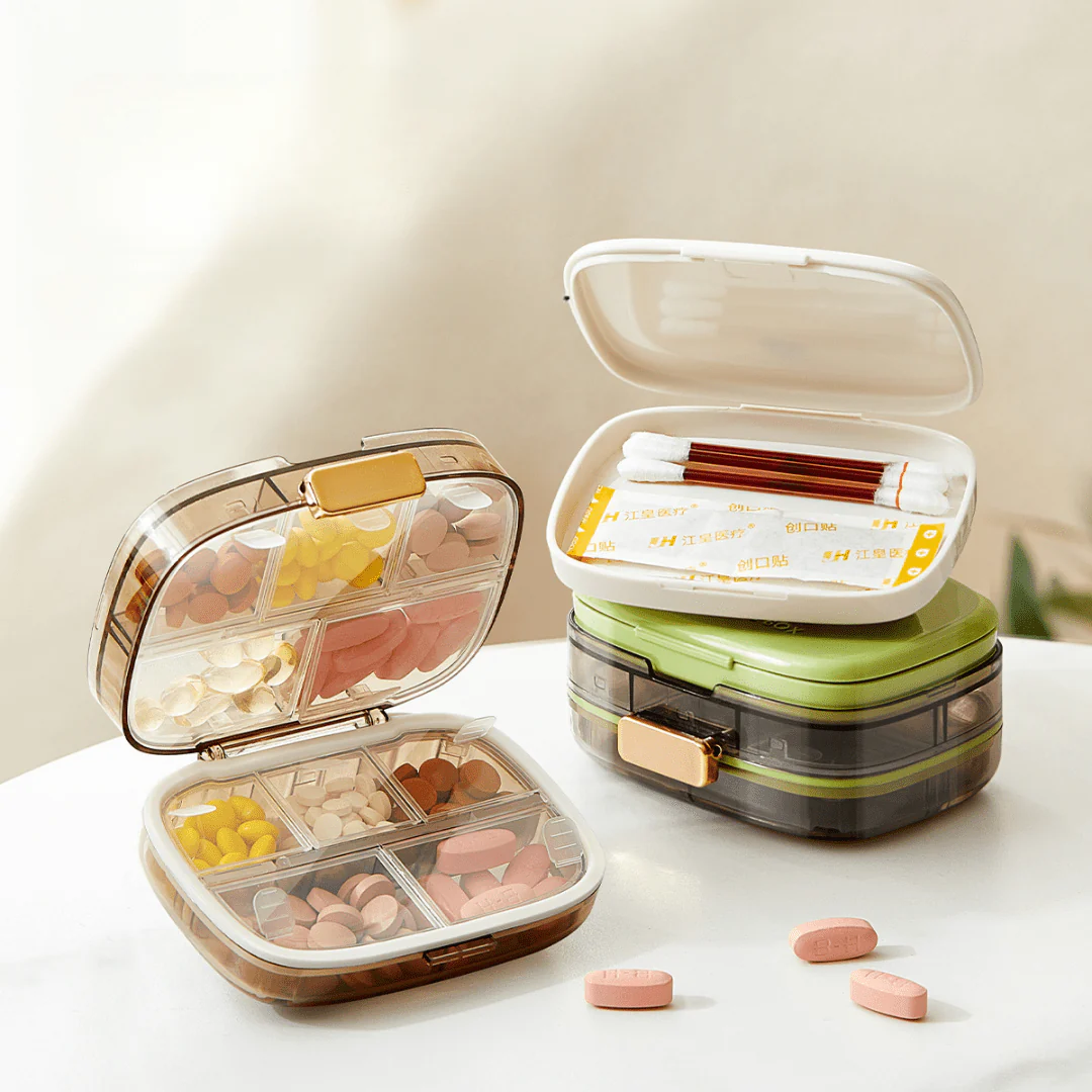 Three-Layer Portable Weekly Pill Organizer Box with Moisture Seal - Image 3