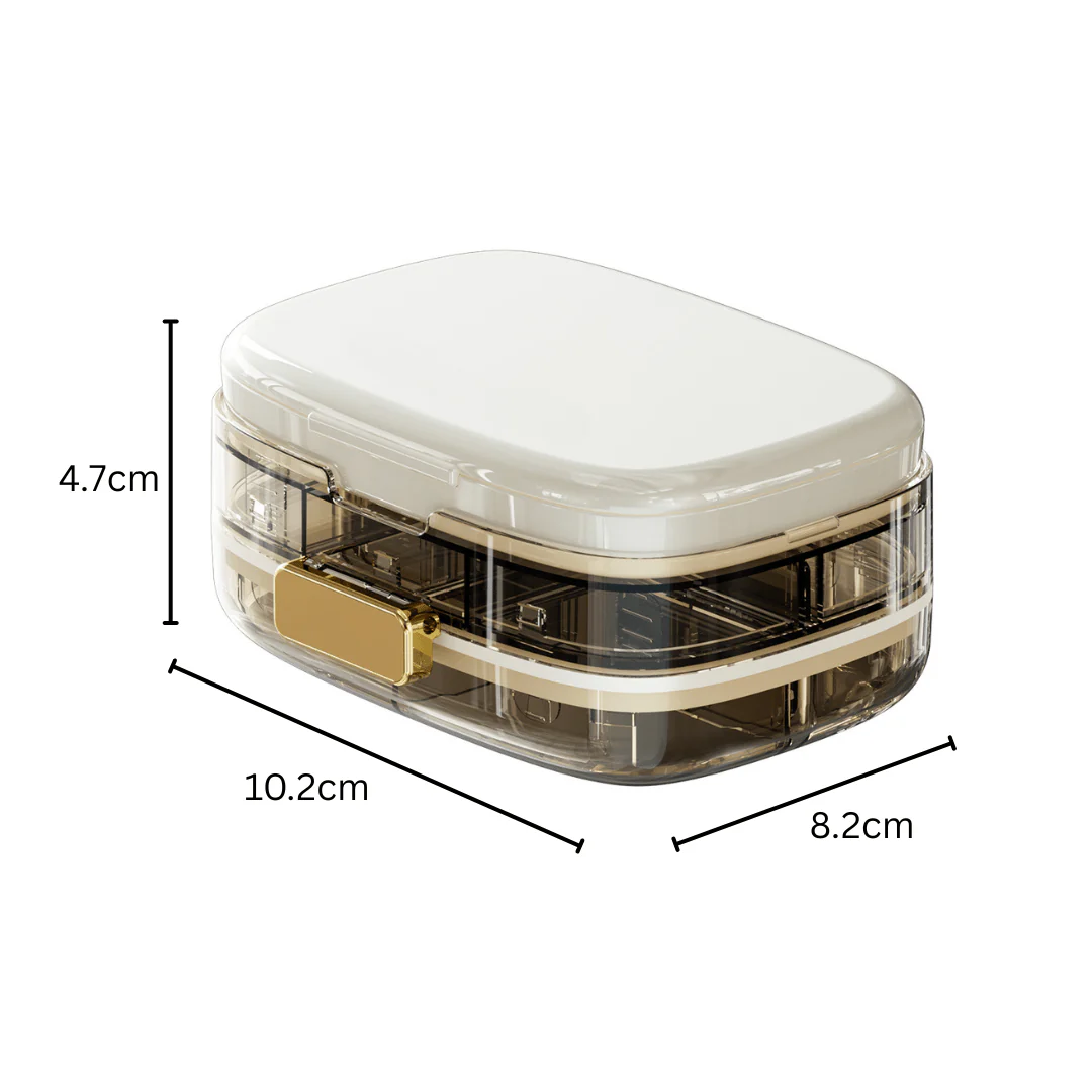Three-Layer White Portable Weekly Pill Organizer Box with Moisture Seal - Image 6
