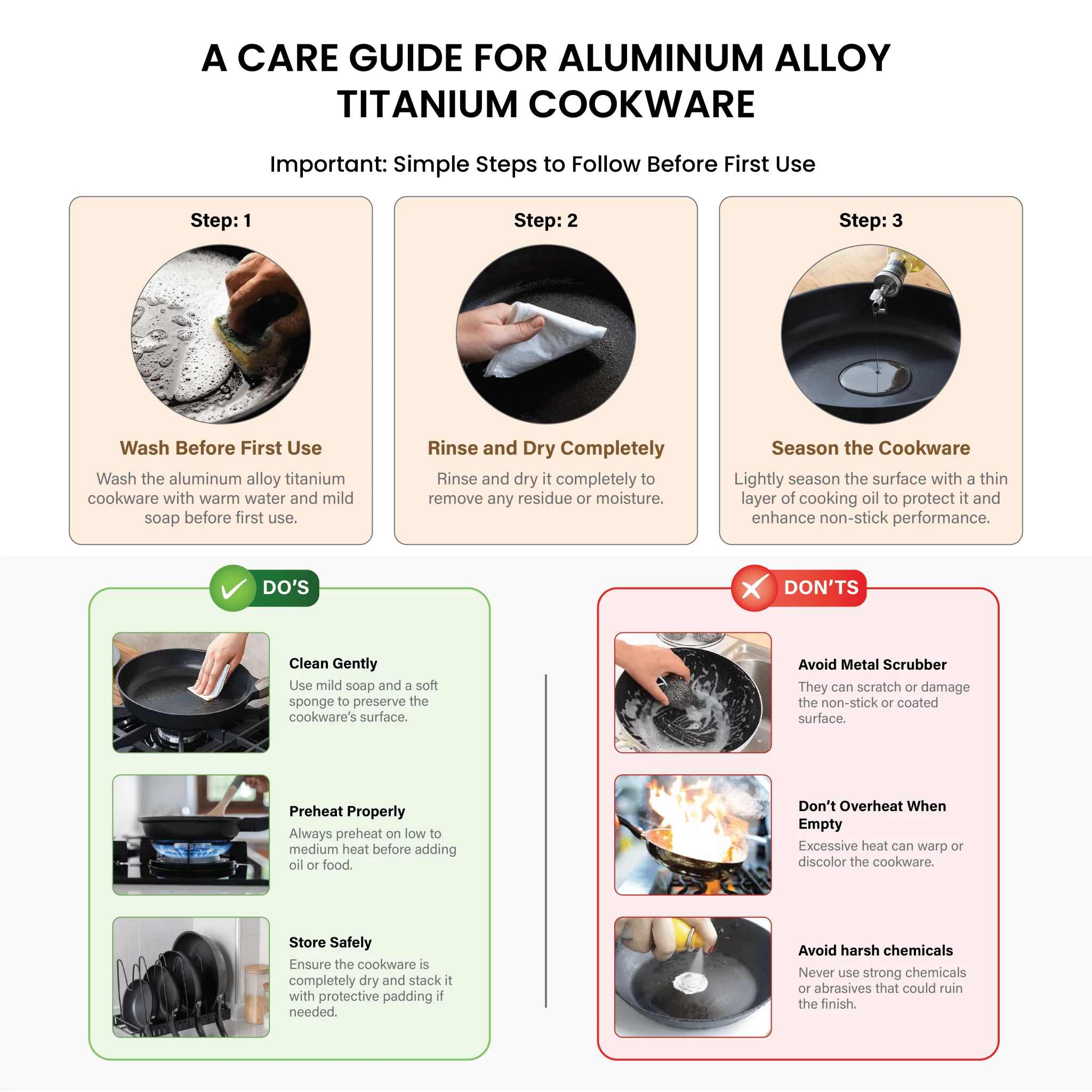 Durable Titanium Alloy Non-Stick Frying Pan without Lid (20cm) - Image 8