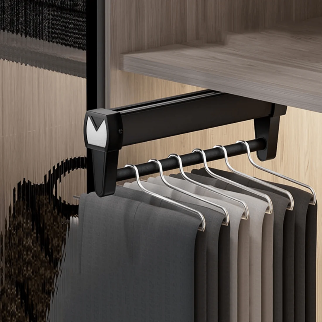 Top Mounted Wardrobe Pull-Out Hanger Rack - Image 3