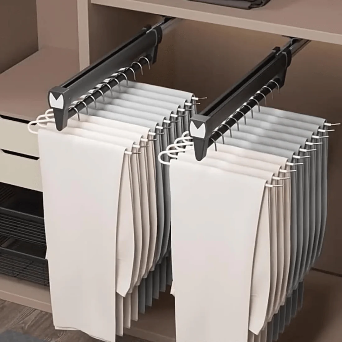 Top Mounted Wardrobe Pull-Out Hanger Rack - Image 4