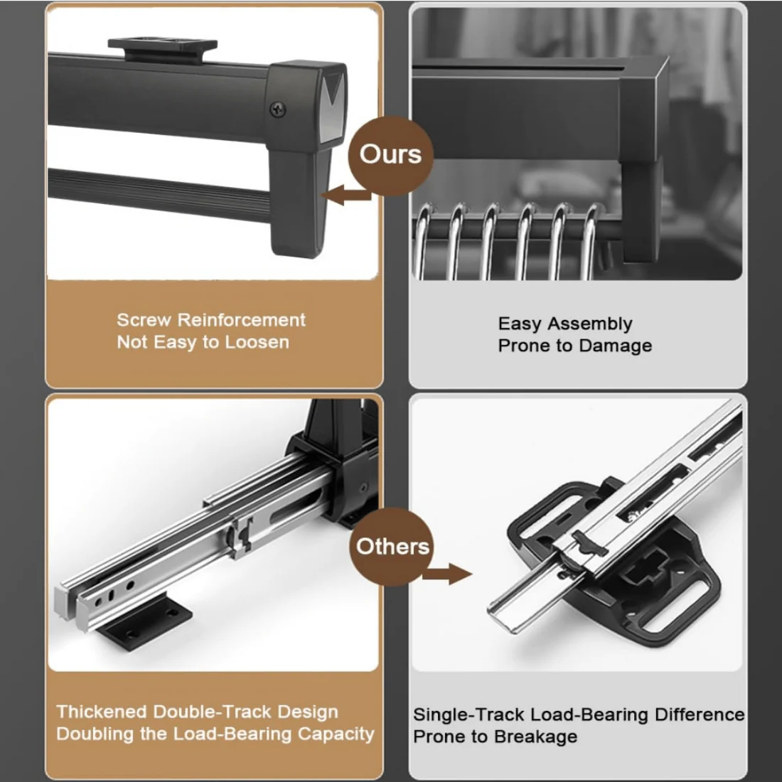 Top Mounted Wardrobe Pull-Out Hanger Rack - Image 6