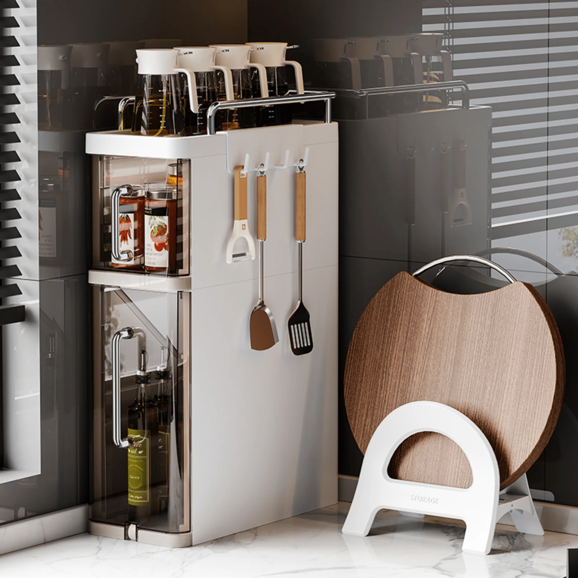 Transparent Multi-Layer Plastic Pull-Out Storage Cabinet – (15.5cm) - Image 5