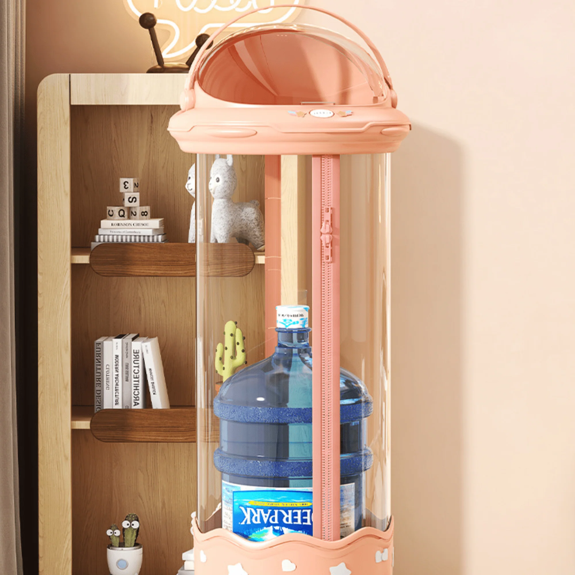 Transparent Plastic Toy Storage Bucket with Zipper (30cm) - Image 3