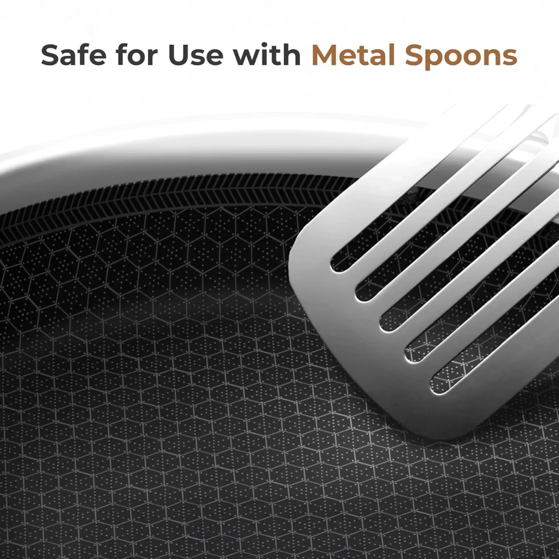 Tri-Ply Stainless Steel Honeycomb Fry Pan with Lid(26cm) - Image 5