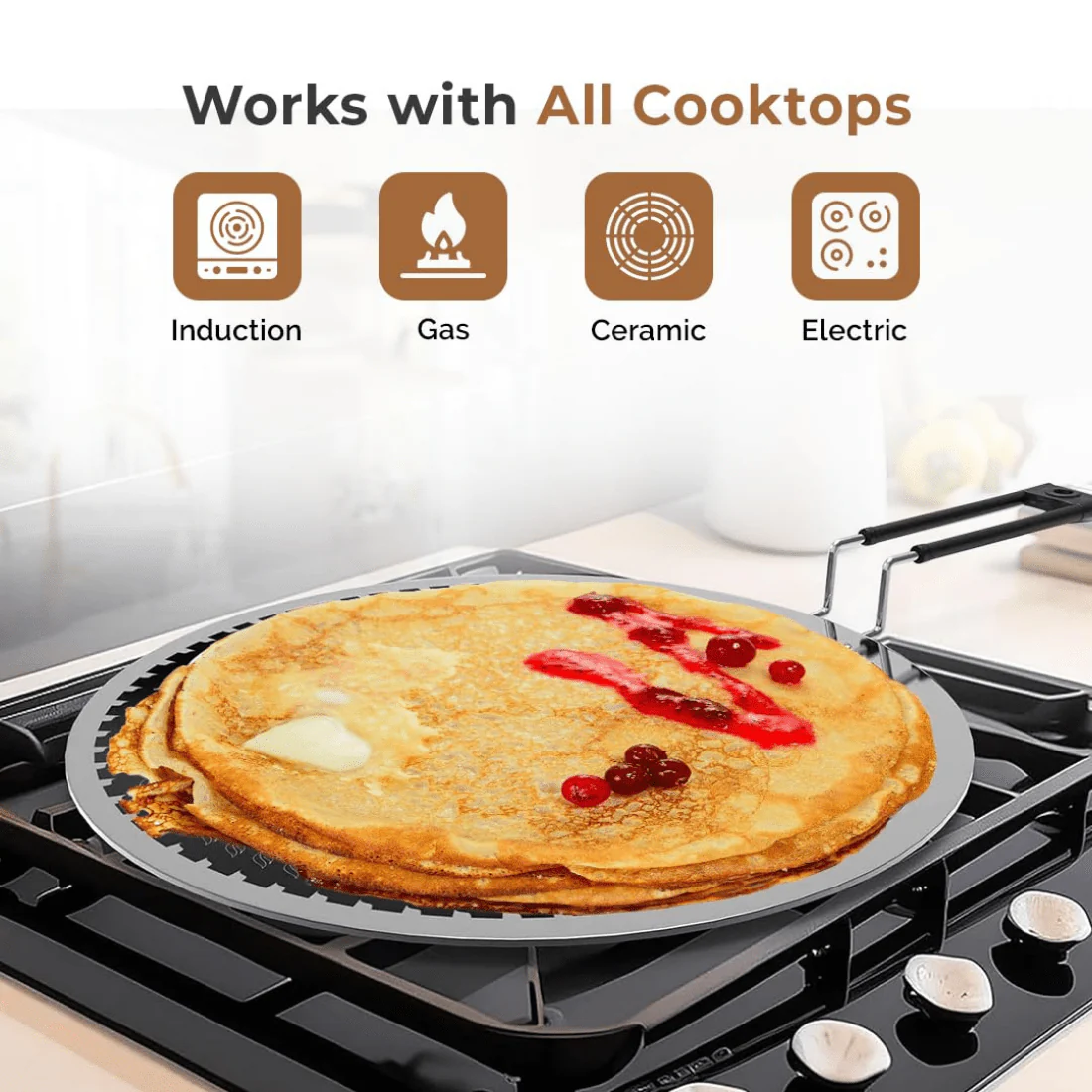 Tri-Ply Stainless Steel Honeycomb Non-Stick Tawa(23cm) - Image 3