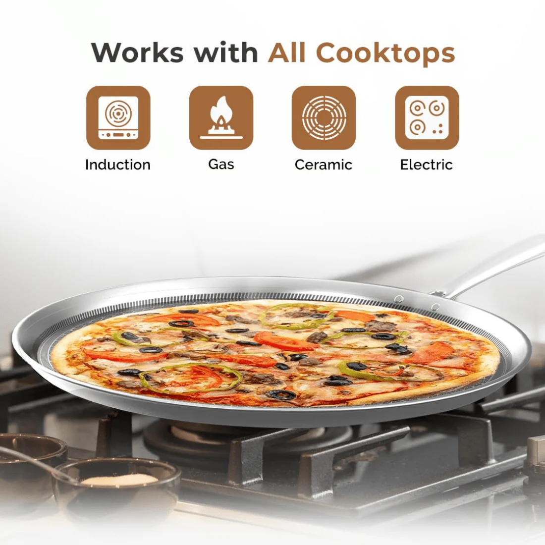 Tri-Ply Stainless Steel Honeycomb Non-Stick Tawa(29cm) - Image 4