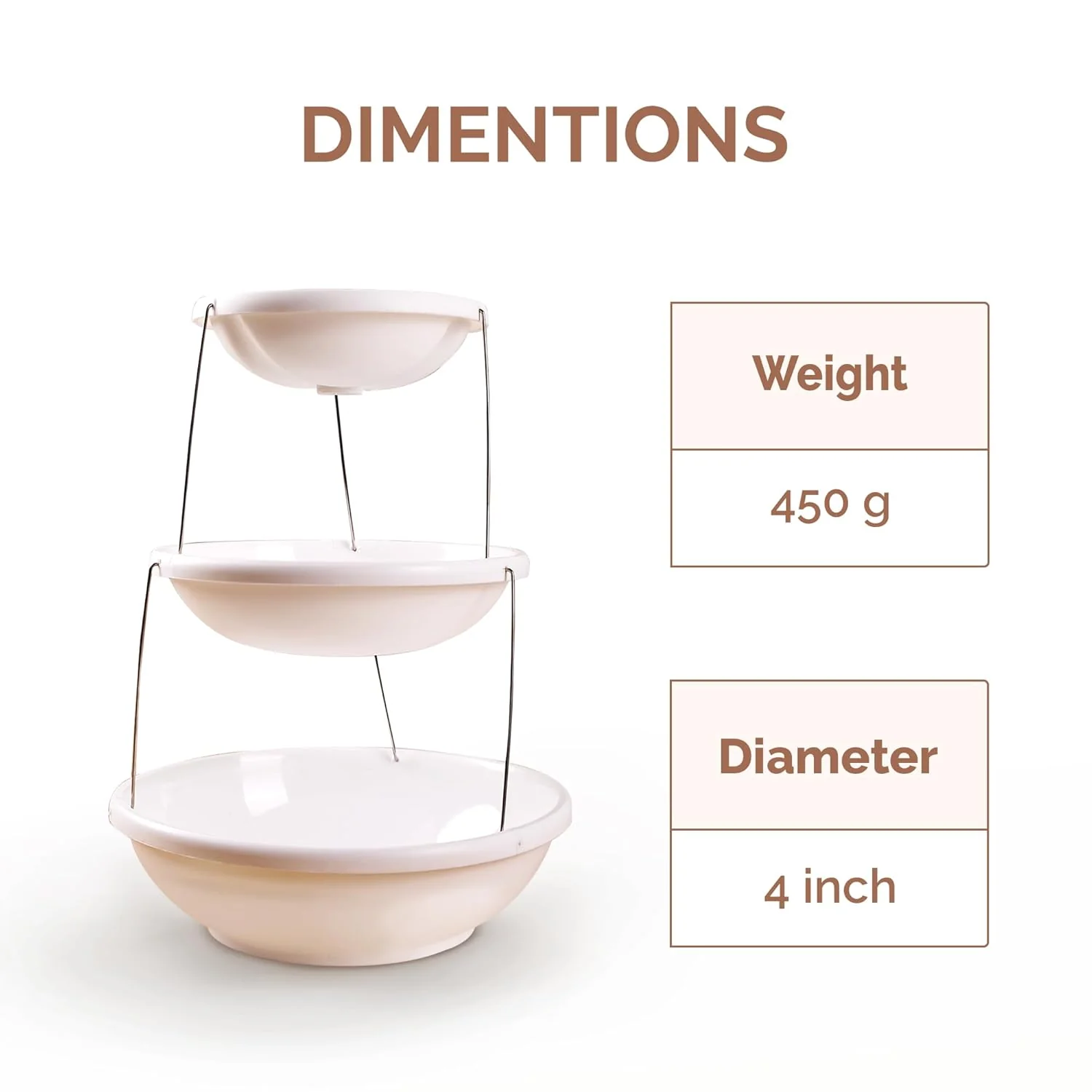 Twist & Fold 3-Tier Foldable Snack & Fruit Stand (38 cm) - Image 6