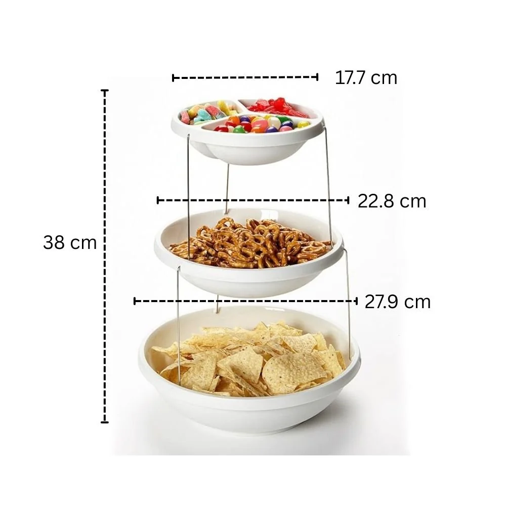 Twist & Fold 3-Tier Foldable Snack & Fruit Stand (38 cm) - Image 9