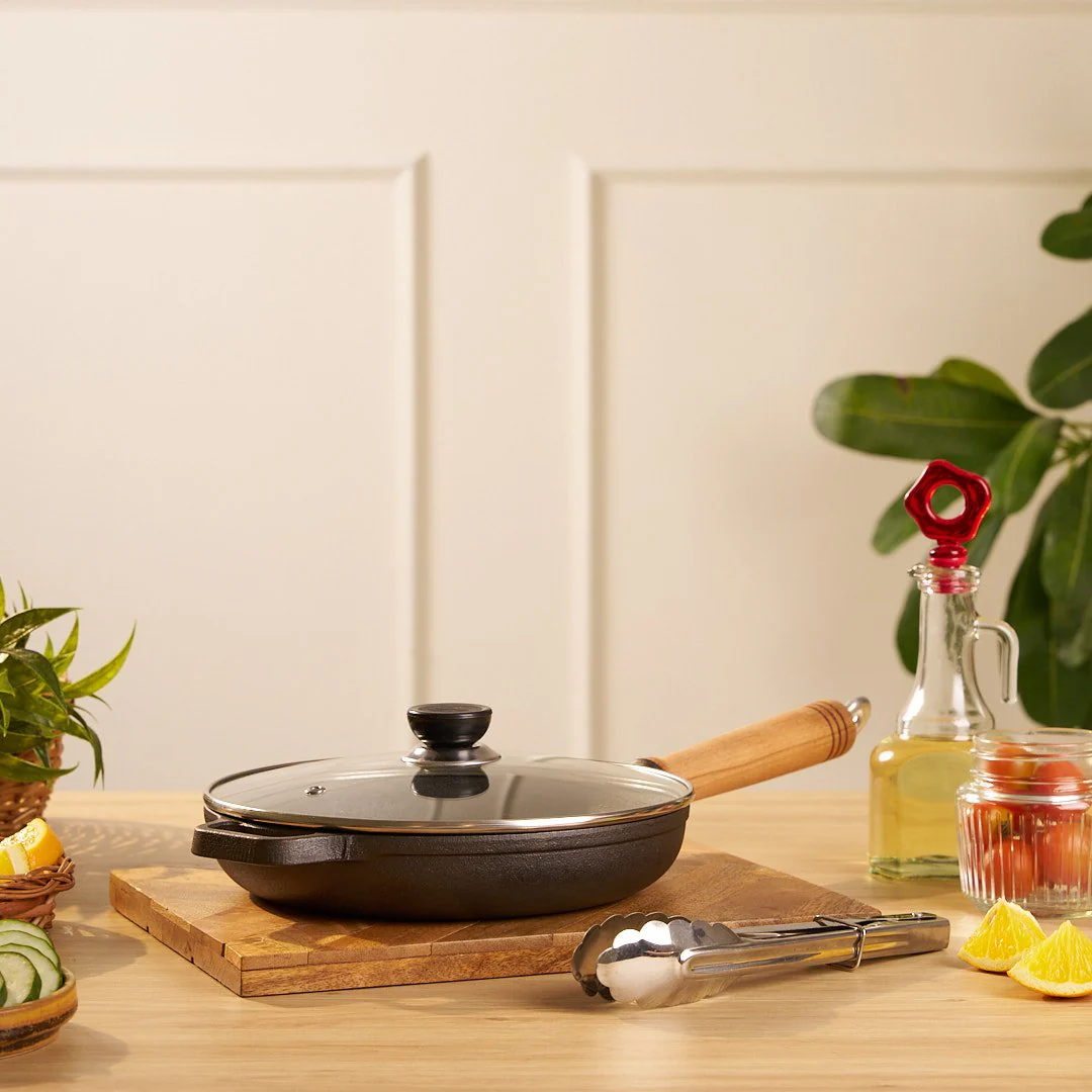Ultra Heat Cast Iron Skillet Pan with Wooden Handle(22cm) - Image 6