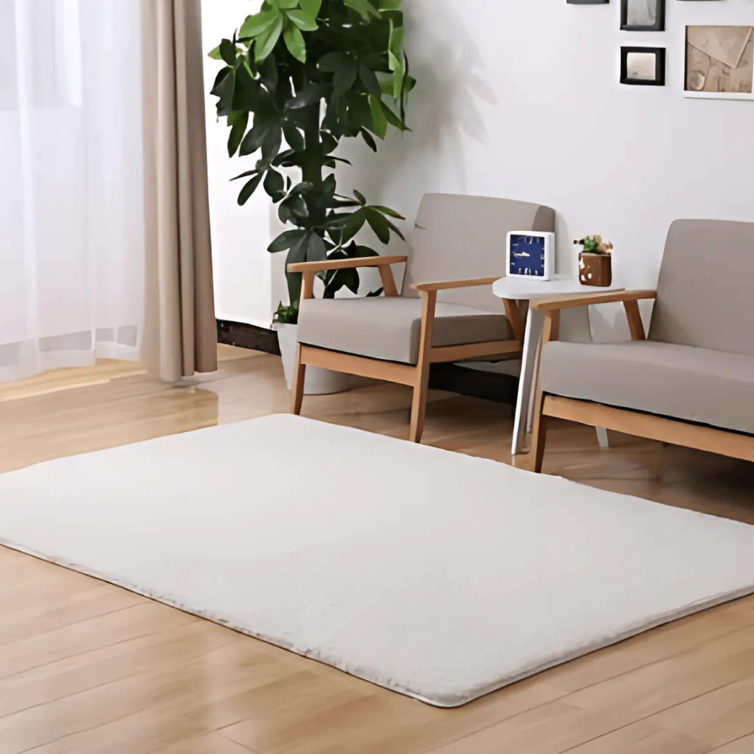 Ultra-Soft Silk Wool Living Room Carpet (Beige) - Image 3