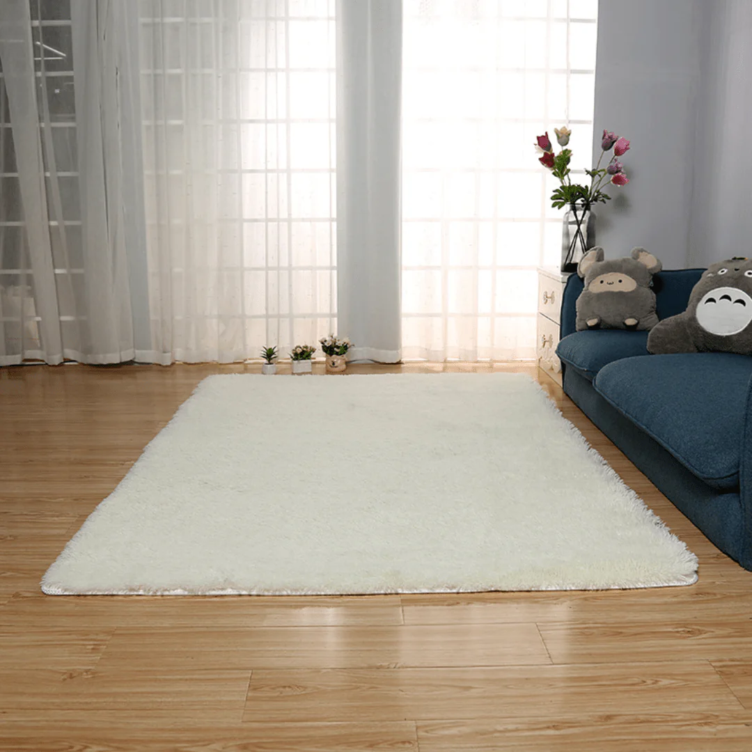 Ultra-Soft Silk Wool Living Room Carpet (Beige) - Image 5