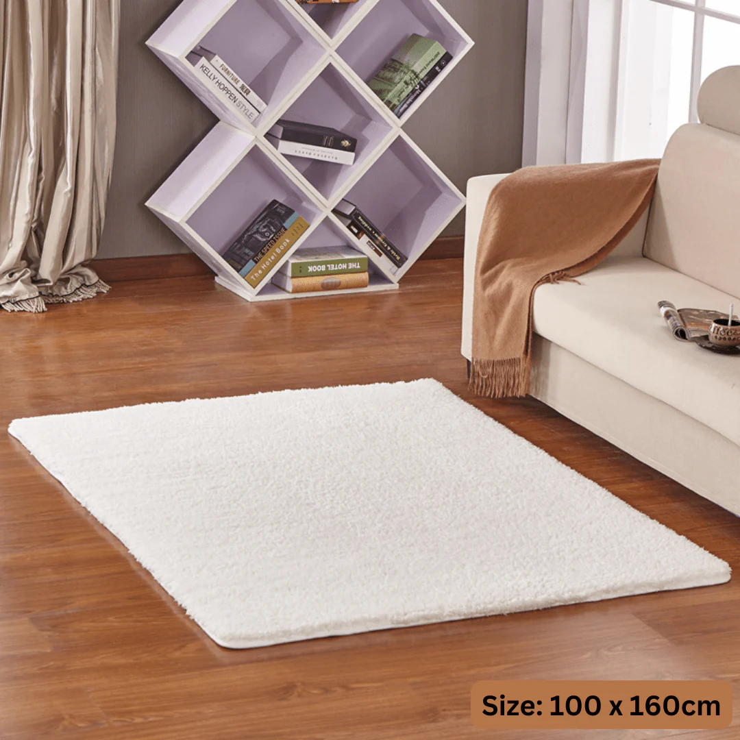 Ultra-Soft Silk Wool Living Room Carpet (Beige) - Image 6