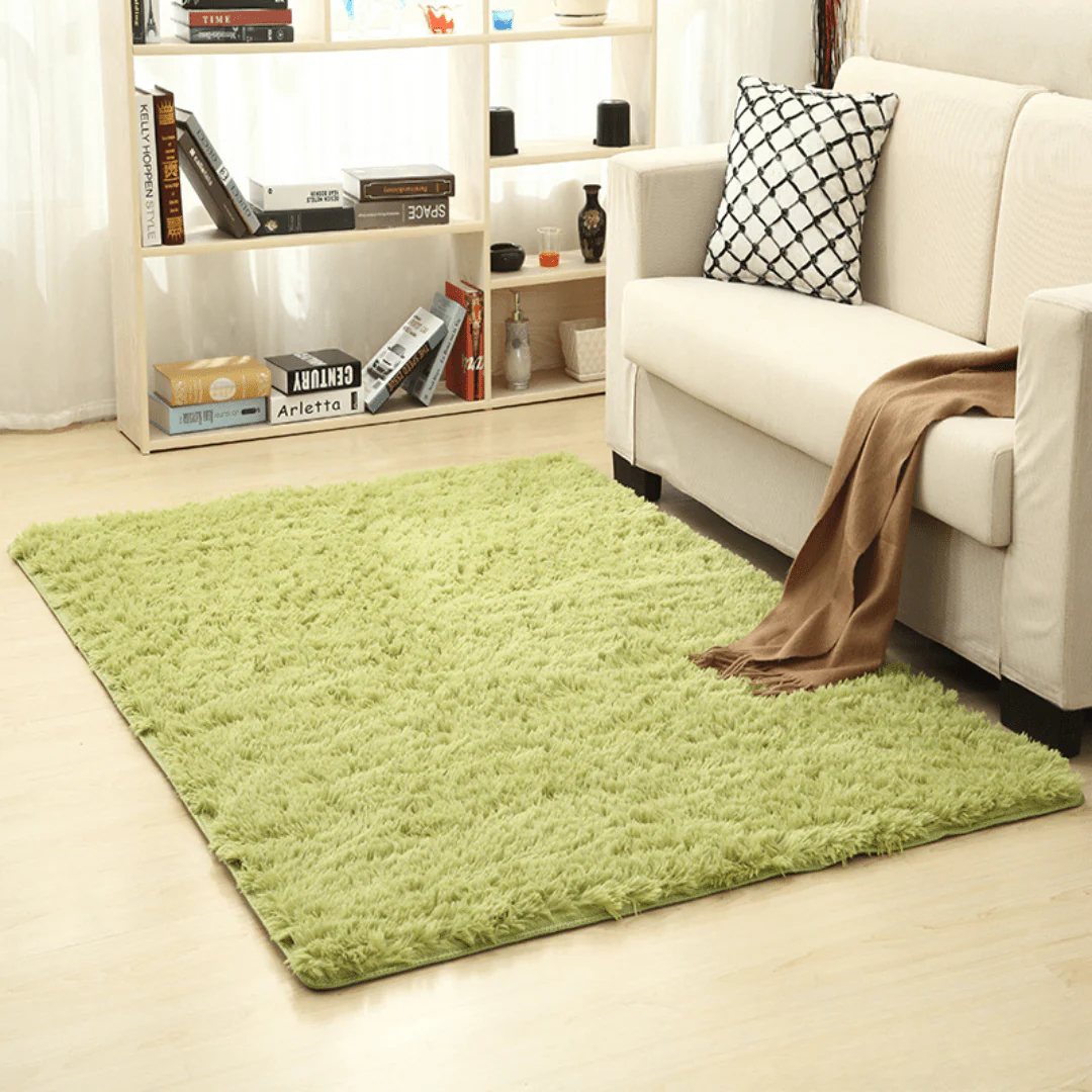 Ultra-Soft Silk Wool Living Room Carpet (Green) - Image 2