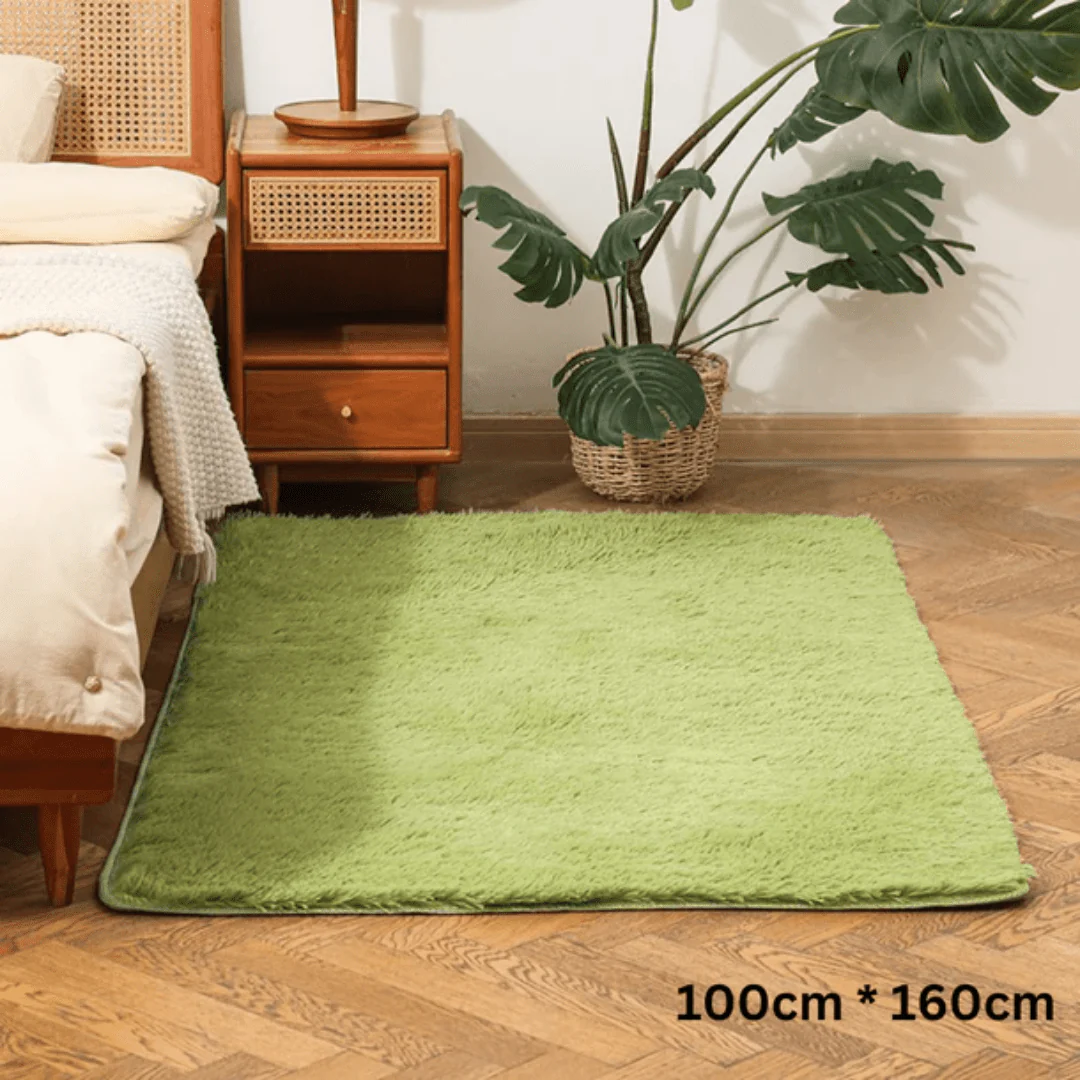 Ultra-Soft Silk Wool Living Room Carpet (Green) - Image 6