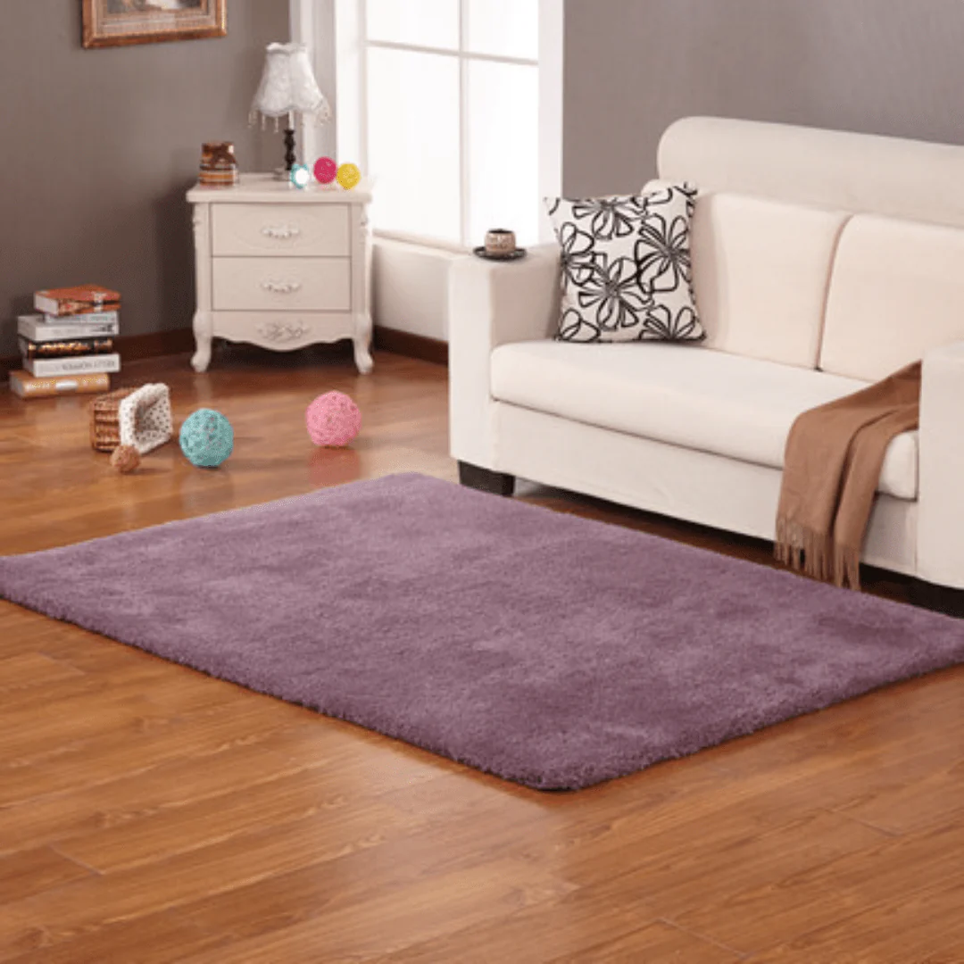 Ultra-Soft Silk Wool Living Room Carpet (Purple) - Image 2